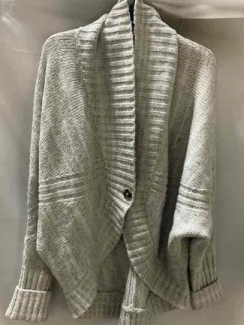 Prana Cream Shawl-Collar Button Cardigan
